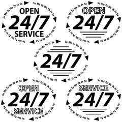 set logo 24 hours 7 days week