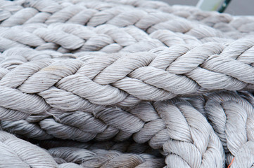 Sea ropes close-up.