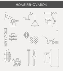Home renovation icons