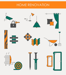 Home renovation icons