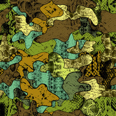Fototapeta premium Camouflage pattern in green color