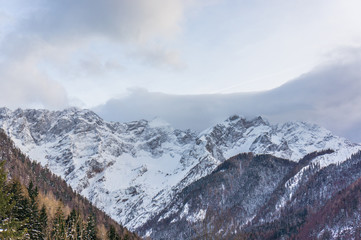 Fototapeta na wymiar Beautiful Mountain Landscape At Winter