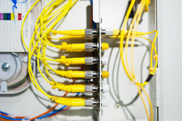 fiber optic with servers in a technology data center