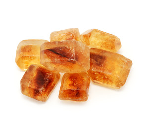 Caramelized sugar isolated on white background