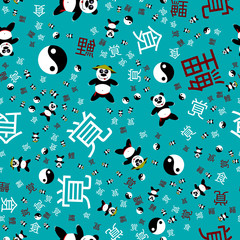 Seamless pattern Panda