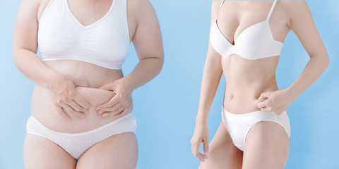 fat woman and slim woman