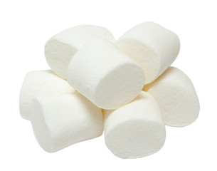 Marshmallows isolated on white background