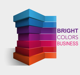 Three-dimensional layered figure for infographics design
