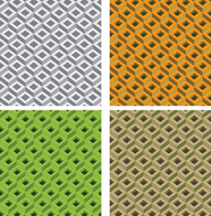 Set of seamless geometric patterns.  Effect of optical illusion. Swatches are included in vector file.
