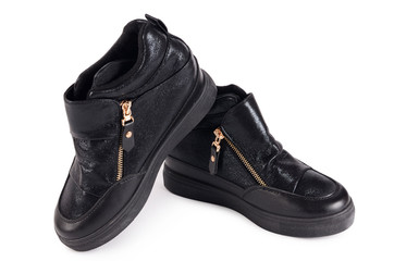 Women's autumn boots isolated on white