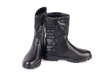 Women's autumn boots isolated on white