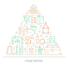 Fototapeta na wymiar Home repair icons.
