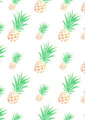Pineapple pattern on white background.