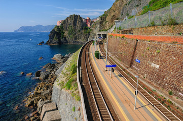 Naklejka premium Manarola piccolo paese delle cinque terre, Liguria Italia