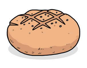 bun / cartoon vector and illustration, hand drawn style, isolated on white background.
