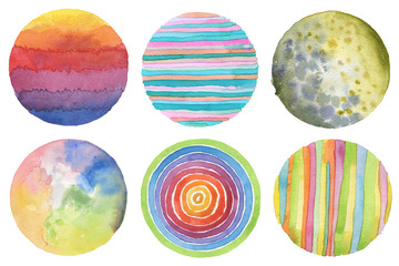 Abstract watercolor circle painted background. Texture paper. Is