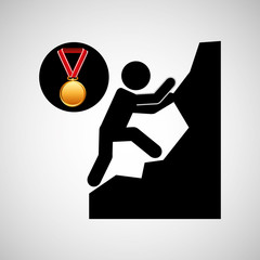 rock climbing medal sport extreme graphic vector illustration eps 10