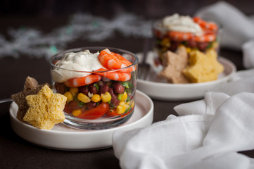 Mexican Prawn Salad with Mayonnaise Dressing