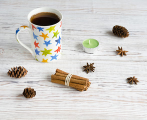 Cup  with multi-colored stars