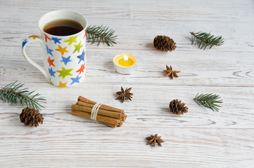 Cup  with multi-colored stars