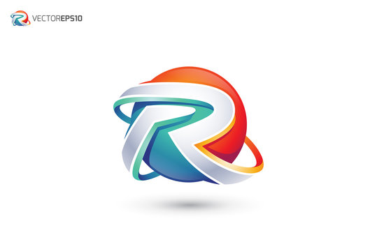 Abstract Letter R Logo - 3D Sphere Logo