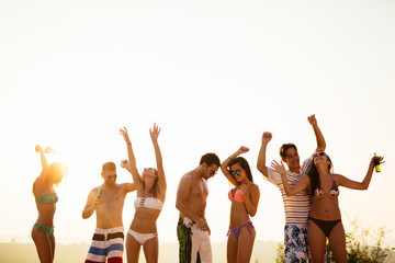 People dancing in summer