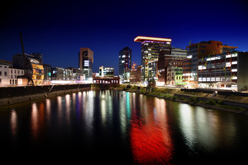 Obraz premium Duesseldorf, Germany - media harbour with offices buildings