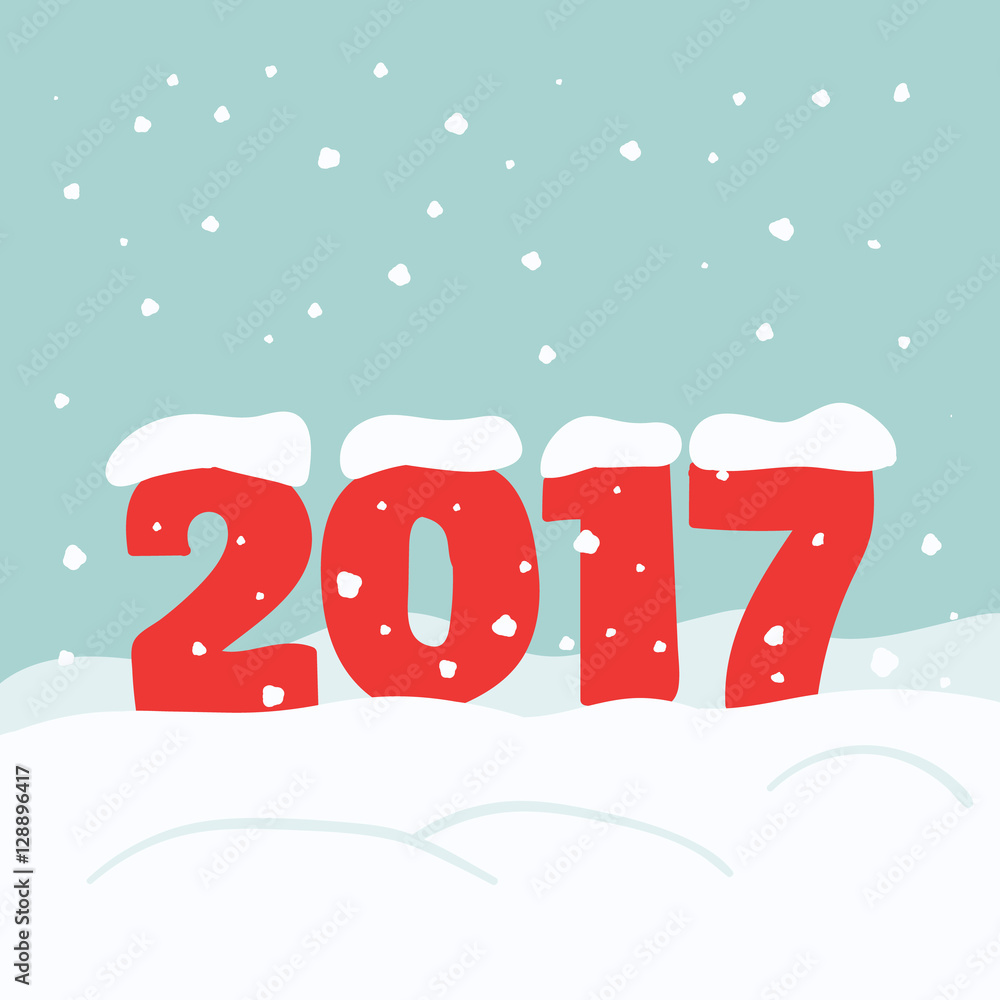 Fototapete happy new year 2017 vector background year of rooster. 2017 simple greeting card design 2017.