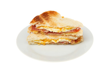 Fried egg and bacon sandwich