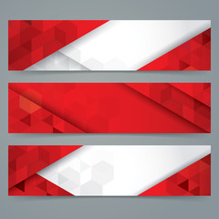 Red and white abstract background banner. Collection banner design.