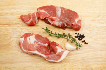 Lamb steaks and seasoning