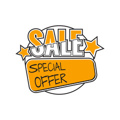 flat design sale stickers.