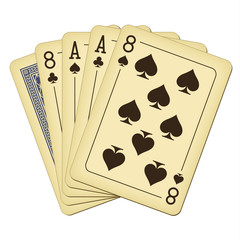 Deadman Hand - vintage playing cards vector illustration