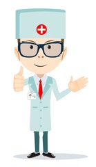 Doctor man shows that all is well