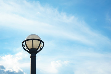 Fototapeta na wymiar Street lamp in the sky