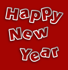 Happy New Year _ rosso su sfondo rosso