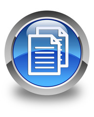 Documents icon glossy blue round button
