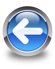 Back arrow icon glossy blue round button 2
