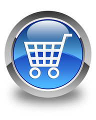 Ecommerce icon glossy blue round button
