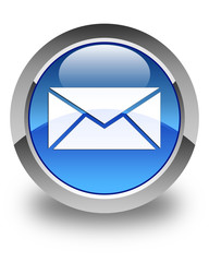 Email icon glossy blue round button 2