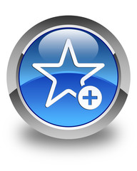 Add to favorite icon glossy blue round button