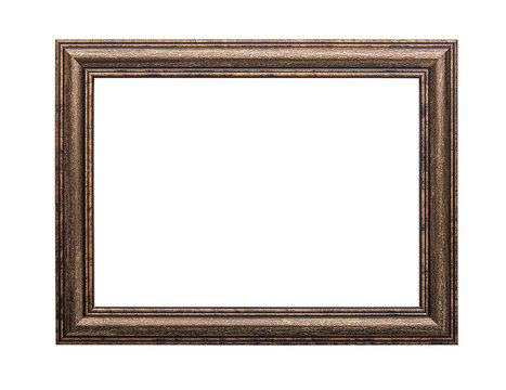 Old frame isolated on white.