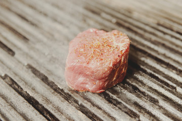 Tenderloin steak on grill, toned