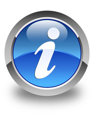 Info icon glossy blue round button 2
