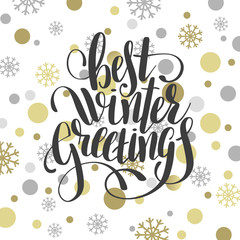 best winter greetings  handwritten lettering inscription holiday