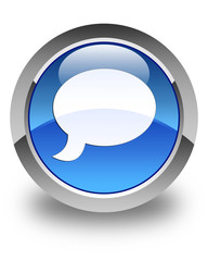 Chat icon glossy blue round button 3