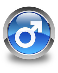 Male sign icon glossy blue round button