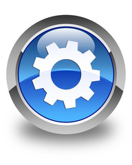 Process icon glossy blue round button 2