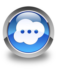 Brain icon glossy blue round button