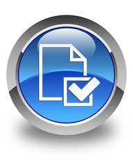 Checklist icon glossy blue round button 2